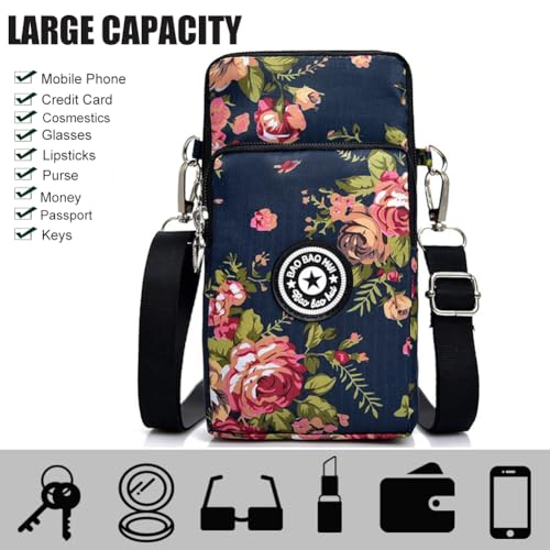 JANKS Small Crossbody Bags for Women Mini Cell Phone Purses Handbag Shoulder Bag - color: 013 Flower