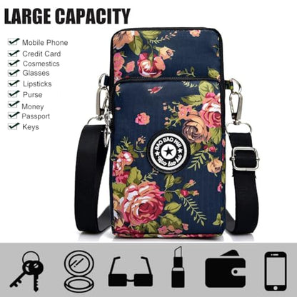 JANKS Small Crossbody Bags for Women Mini Cell Phone Purses Handbag Shoulder Bag - color: 013 Flower