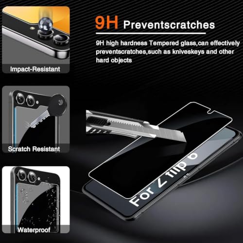 Ferilinso Privacy Screen Protector for Samsung Galaxy Z Flip 6/Z Flip 7 FE - size: Samsung Galaxy Z Flip 6 / Z Flip 7 FE