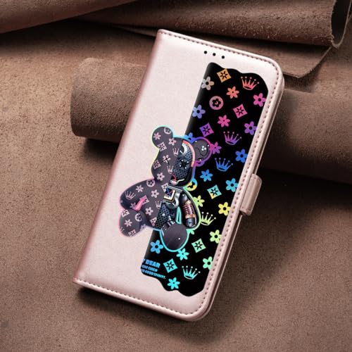 Case Compatible for UMIDIGI Power 5 Phone Case Flip Stand Cover [with Tempered Glass Screen Protector] JXX-Pink
