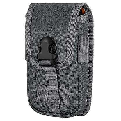 Tactical Molle Pouch Compact Utility EDC Waist Pack Phone Holster with Card Slots for 4.7"-6.9" Phone - color: Gray