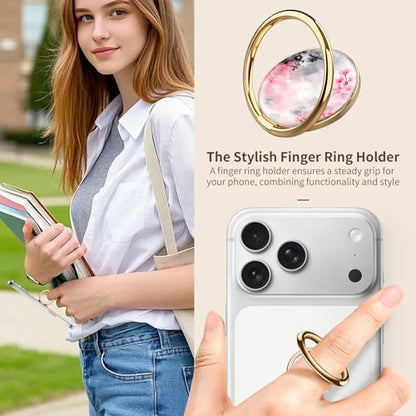 Cell Phone Ring Holder, Cute Phone Ring Grip Stand, 360°Rotation Funny Metal Kickstand Finger Grip Cute Flower Tree - color: Cute Flower Tree