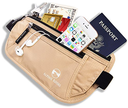 Alpine Rivers Money Belt for Travel - RFID Hidden Wallet, Sahara Sand - color: Sahara Sand