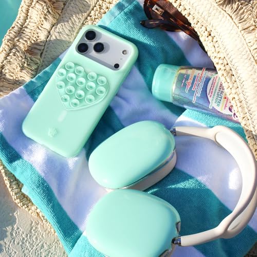 Velvet Caviar Suction Cup Phone Case Mount Compatible with MagSafe Devices Only - Magnetic Silicone Sticky Phone Grip Holder for iPhone Back of Phone - Mirror Gripper (Mint Jelly Heart) - color: Mint Jelly Heart