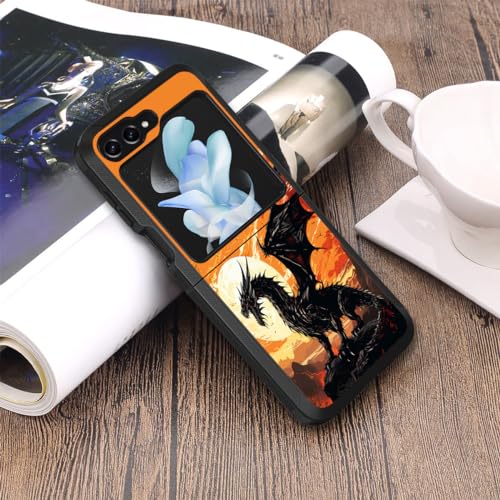for Samsung Galaxy Z Flip 5 Case, Heavy Duty Dual Layer Hybrid Military Grade Shockproof Drop Folding Protective Cover for Samsung Galaxy Z Flip 5 5G 2023, Evil Dragon - color: Evil Dragon