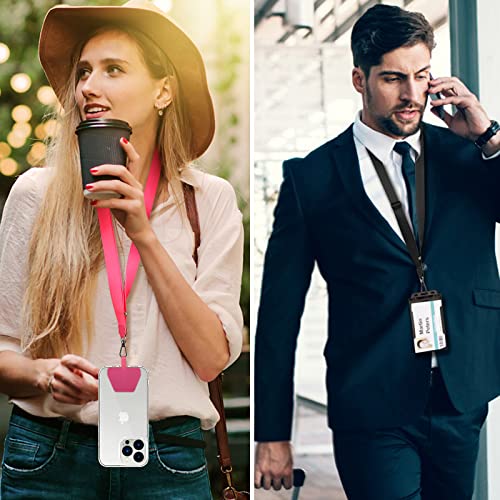 CACOE Phone Lanyard, Black+Rose Red, 2 Pcs - color: Black+rose Red, size: 21.65"