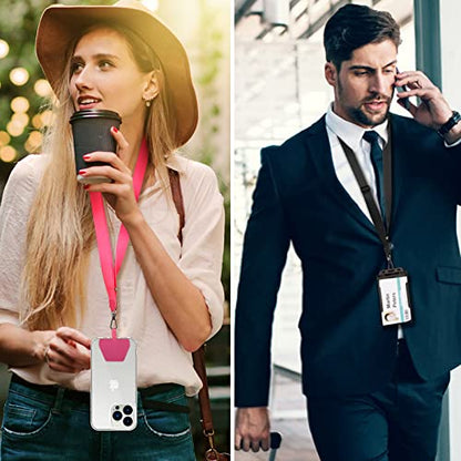 CACOE Phone Lanyard, Black+Rose Red, 2 Pcs - color: Black+rose Red, size: 21.65"