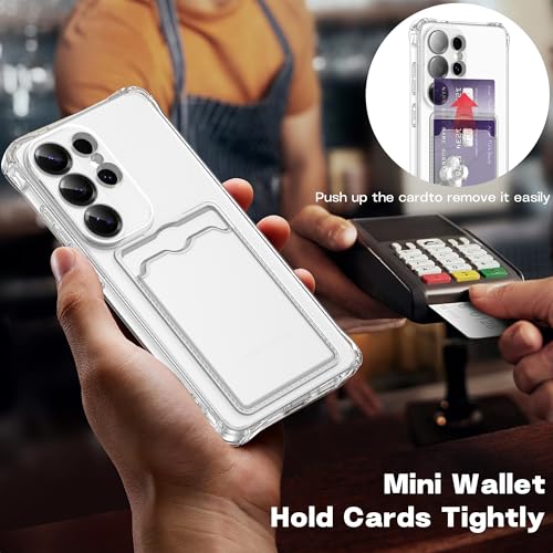 Designed for Galaxy S26 Ultra Case Clear with Card Holder, Shockproof Protective Wallet Case for Samsung Galaxy S26 Ultra (Clear) - color: Clear