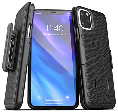 Encased iPhone 11 Pro Max Belt Clip Case (2019 DuraClip) Ultra Slim Cover with Holster (Black) - size: iPhone 11 Pro Max