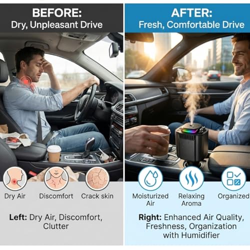 Fast Charging Car Charger Retractable 120W, Car Accessories Cigarette Lighter Adapter with Cable USB-C & Lighting, Function Window Breaker Aroma Ambient Light, Auto Gifts for Driver Traveler Men Women