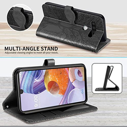 LG Stylo 6 Wallet Case with Card Holder/Slot,PU Leather Flip Folio Shell [Magnetic Closure][Wrist Strap][Kickstand] Shockproof Cover Fit LG Stylo 6(6.8''),Black - color: Black, size: LG Stylo 6