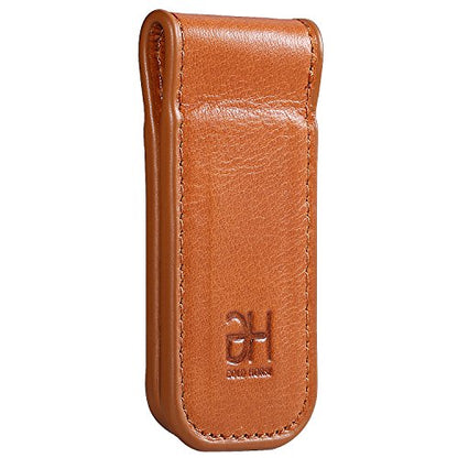 GH GOLD HORSE Slim Magnetic Money Clip Genuine Leather Business Card Holder for Men (Brown) - color: Brown