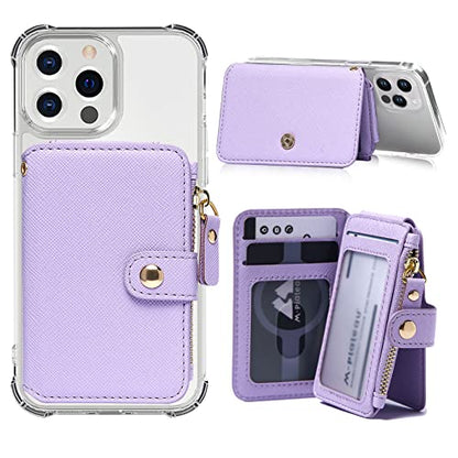 M-Plateau RFID Blocking Phone Wallet Stick On,Credit Card Holder for Women | Card Holder for Phone case Stick on Attachable Credit Card Holder for Phone (Compatible with Most Smartphones) (Purple) - color: Purple