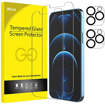 JETech Screen Protector for iPhone 12 Pro, 2+2 Pack - size: iPhone 12 Pro