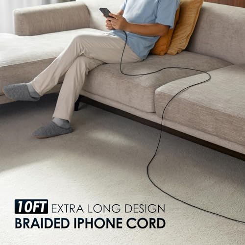 USB C to Lightning Cable [Apple MFi Certified] iPhone Charger 10 FT, 2 Pack - size: 10FT 2Pack, style: USB-C to Lightning Cable