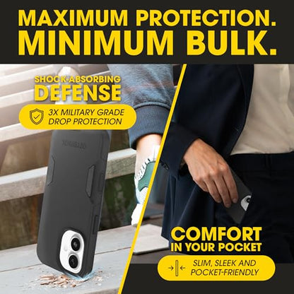 OtterBox iPhone 17 – Commuter Series Slim MagSafe Case - Black | 3X MIL Drop Protection - Dual-Layer - Pocket-Friendly - Camera Control - Raised Edges - Port Covers - Non-Retail Packaging - color: Black