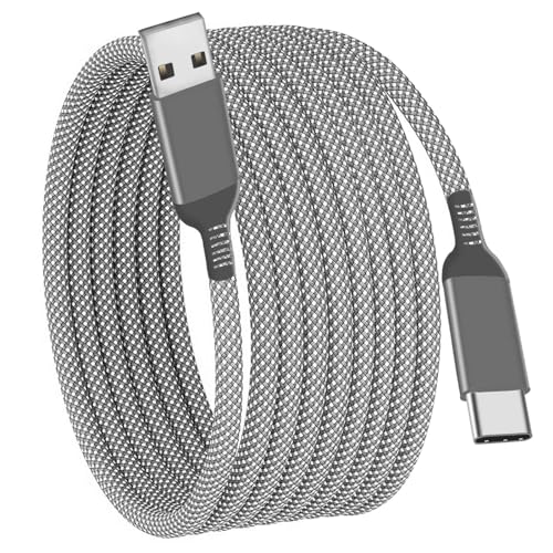 USB C Cable 26FT, Extra Long USB-A to USB-C Cable Braided Grey - color: Grey, size: 26FT