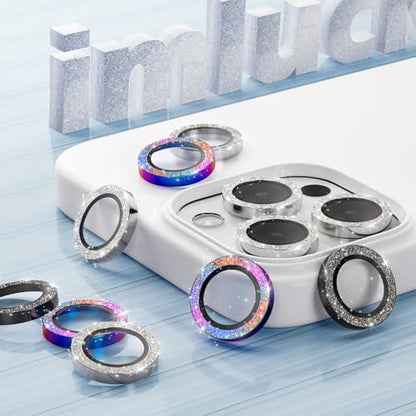 imluckies for iPhone 16 Pro - iPhone 16 Pro Max Camera Lens Protector, AR+AF Tempered Glass, 9H Ultra-Tough Metal Individual Lens Cover, HD Clear Camera Accessories - Glitter White Titanium - color: Glitter White Titanium