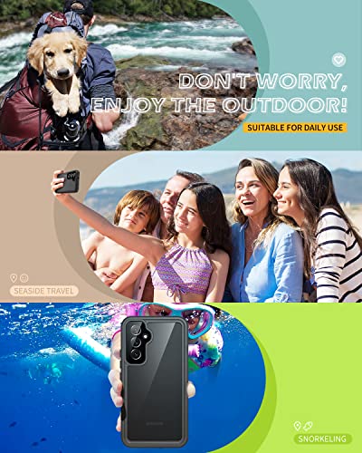 Lanhiem for Samsung A54 5G Case, Galaxy A54 5G Case, IP68 Waterproof Dustproof Cover with Screen Protector, Heavy Duty Full Body Protective Phone Case for Samsung Galaxy A54, Blue/Clear - color: Blue/Clear