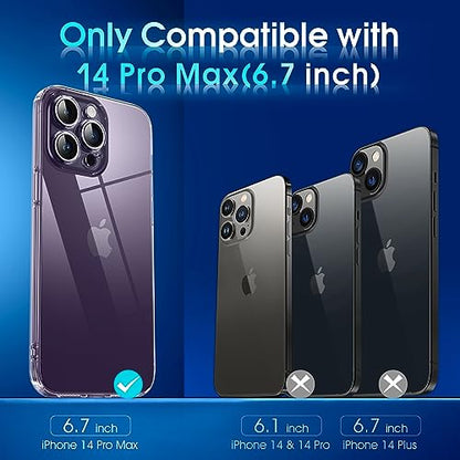 Supdeal Crystal Clear Case for iPhone 14 Pro Max, [Not Yellowing] [Camera Protection] [Military Grade Drop Tested] Transparent Shockproof Protective Soft Silicone Slim Cover, 6.7 inch, Transparent - color: Transparent, size: iPhone 14 Pro Max