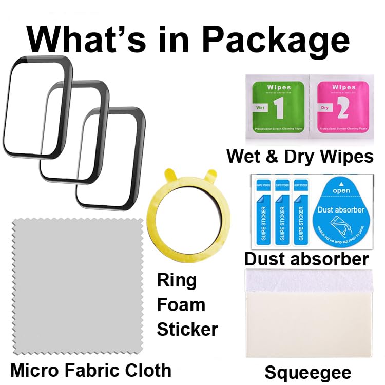 Compatible with GRV FC1 1.83” Smartwatch, 3D Screen Protectors, 3 Piece, Full Coverage, Anti-shatter, 3DFC1P72