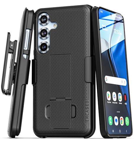 Encased DuraClip Compatible with Samsung Galaxy S25 Belt Clip Case with Phone Holster and Kickstand (S25) - size: S25