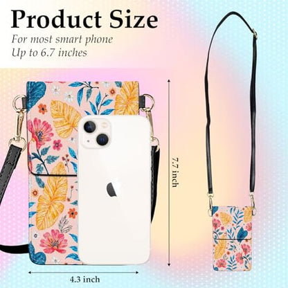 Small Crossbody Bags for Women Touchscreen Cell Phone Bag Cross Body Purses with adjustable Strap,Gifts For Teenage Girls - color: Boho Florals