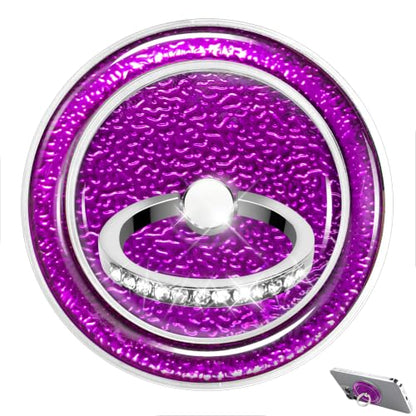 Purple Sparkly Magnetic Ring Grip for MagSafe, Bling Phone Stand - color: Purple