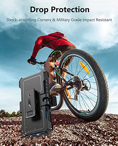 FNTCASE for Samsung Galaxy A14-5G Case with Slide Camera Cover & Holster | Built in Kickstand, Military Grade Dropproof Protection, Heavy Duty Rugged Phone case, Outdoor Protection - color: Blue Navy