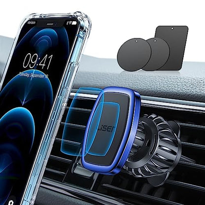 LISEN Magnetic Phone Holder for Car Phone Holder with Upgraded Clip, Magnet Air Vent Magnetic Car Phone Holders Mount for Your Car Automobile Cradles, Soporte De Telefono para Carro, Blue - color: Blue