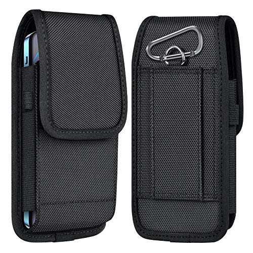 ykooe Cell Phone Pouch Nylon Belt Holster Case Compatible with iPhone 17 Pro Max, Galaxy S25/S24/S23/S22 Ultra A16 A15 A14 A13, Moto G Stylus/Power/Play, Pixel 8/7 Pro, Black - XXL - color: Black, size: XXL