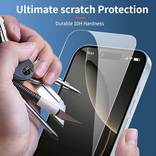 SAMKE 3 Pack Screen Protector for iPhone 16 Pro Max HD Tempered Glass 6.9in - size: iPhone 16 Pro Max