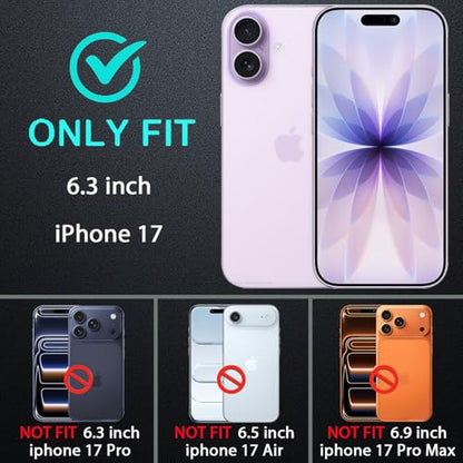 YKHJKLEC for iPhone 17 Case, Military Grade 3 in 1 Heavy Duty Shockproof/Drop Proof/Dust Proof Case with 2Pcs Tempered Glass Screen Protector (Red/Black) - color: Red/Black