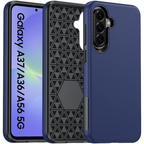 for Galaxy A37 5G Phone Case, Galaxy A36 5G Phone Case, Anti-Slip Textured, 14FT Mili-Grade Drop Protection Tested Samsung A37 5G Case, TPU+PC Dual Layer Shockproof Cover for A56 (Blue) - color: Blue