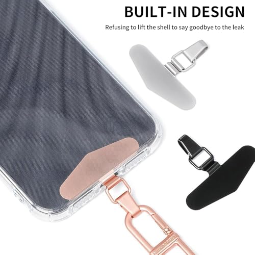 Phone Tether Tab, Bending Design 0.2mm Ultra-thin Stainless Steel Cellphone Lanyard Metal Patch Tether Tab - color: E