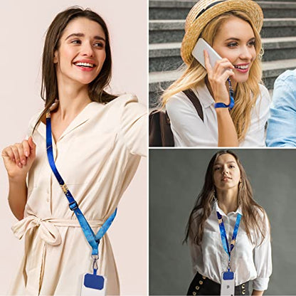 Phone Lanyards, Wrist Lanyards, Adjustable Neck Strap Blue Marble - color: Dark Blue