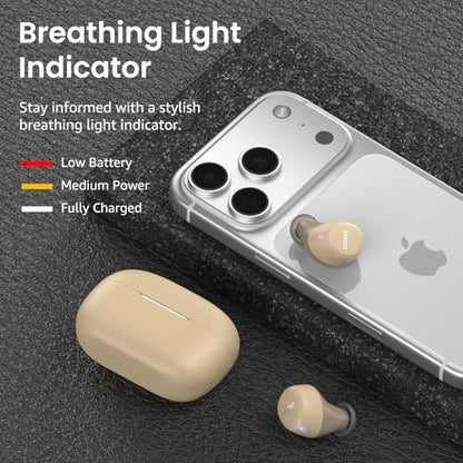 TOZO A1 Wireless Earbuds Bluetooth 5.3 Light Weight in Ear Headphones - color: Light Khaki