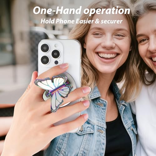 [2026 All-New] for MagSafe Butterfly Phone Grip, Glitter White - color: Glitter White
