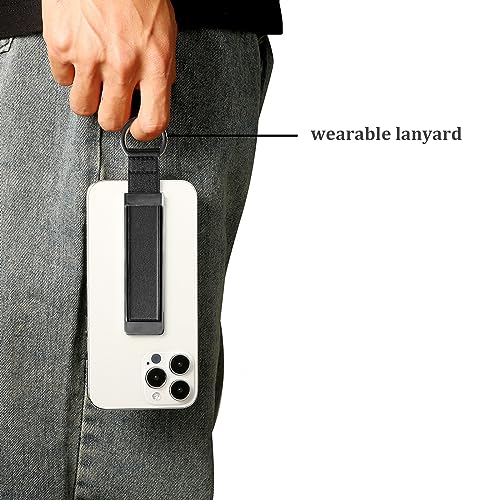 Phone Grip，Love Handle Phone Grip，Phone Grips for Back of Phone，Phone Finger Holder，Phone Accessories Grip，Phone Kickstand，Phone Loop Strap with Most Smartphones (Black) - color: Black