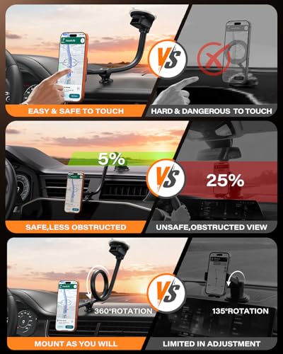 1Zero for Magsafe Car Phone Mount 14-Inch Gooseneck Long Arm Extension - color: 2026 Upgraded for Magsafe