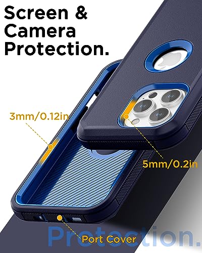 AICase iPhone 15 Pro Max Case,Heavy Duty Drop Protection Full Body Rugged Shockproof Military Protective Tough Durable Cover Compatible with iPhone 15 Pro Max 6.7"_8 Maritime Blue/Admiral Blue - color: Maritime Blue/Admiral Blue