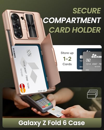 for Samsung Galaxy Z Fold 6 Case with S Pen Holder, Rose Gold - color: Rose Gold-P