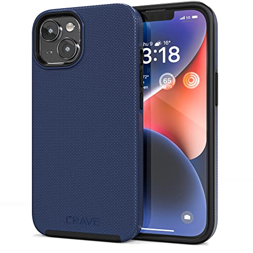 Crave Dual Guard for iPhone 14, Shockproof Protection Dual Layer Case for Apple iPhone 14 (6.1") - Navy - color: Navy