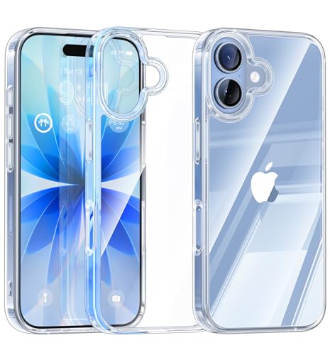 Maledan for iPhone 17 Case - Crystal Clear 17 Phone Case, Rugged Military Grade Protection Shockproof Bumper Cover Anti-Yellow Thin Case for Apple iPhone 17 Accessories Transparent - color: Crystal Clear, size: iPhone 17 6.3"