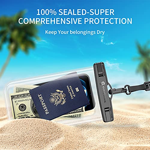 SYNCWIRE Waterproof Smartphone Pouch [Pack of 2], IPX8 Touch Sensitive Waterproof Bag for Phone iPhone 13 Pro Max, 12, 11 Pro, XS Max, XR, XS, X,7 8, Samsung S21/S20/S10, Huawei P30 Pro - 7 Inch - color: Transparent + Black