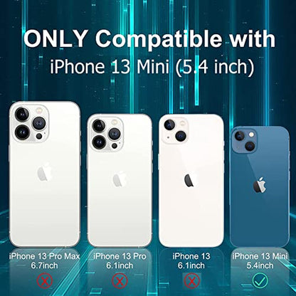 Battery Case for iPhone 13 Mini/12 Mini,Upgraded 7000mAh Slim Portable Rechargeable Protective Charging Case Compatible with iPhone 13 Mini/12 Mini (5.4 inch) Extended Battery Pack Charger Case-Blue