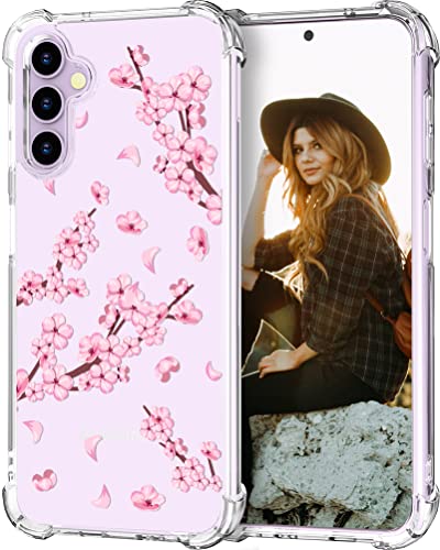 Hungo for Samsung Galaxy S23+ Plus Case (Clear Cherry Blossom) | Thin Slim Cute Girly Skin Cases Protector with Airbag Bumper For Women Girls - color: Clear Cherry Blossom, size: Galaxy S23+ Plus