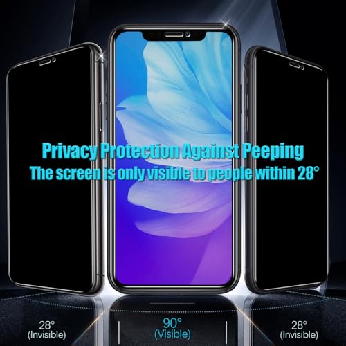 Slanku Privacy Screen Protector for iPhone 11 Pro/10/XS/X Tempered Glass - size: 11 Pro/10/XS/X