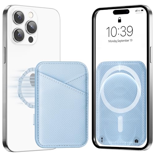 Miroddi for MagSafe Wallet, Strongest Magnetic Card Holder for iPhone 17/16/15/14/13/12 Series, Ultra-Thin Leather Magnetic Phone Wallet with 2 Card Slots, RFID Blocking, Carbon Fiber Blue - color: Carbon Fiber Blue