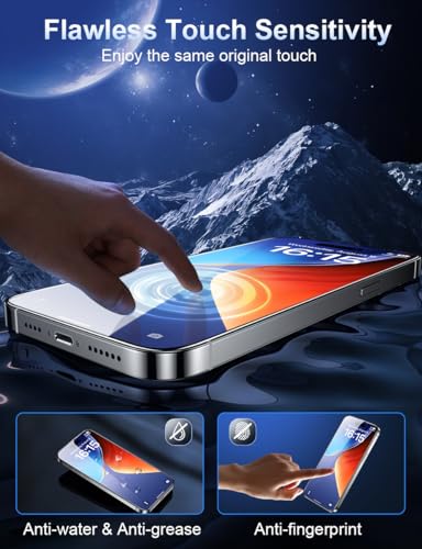 ruwa Privacy Screen Protector for iPhone 15/16 [6.1 Inch][3-Pack] Anti-Peep Tempered Glass Film with Easy Installation Frame, 9H Hardness, Scratch Resistant - size: for iPhone 15/16-6.1 inch 3-Pack